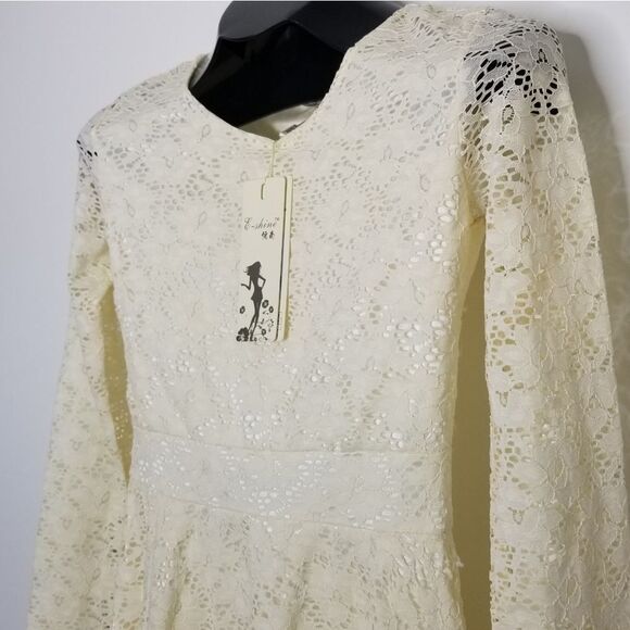 LACE Casual Summer Spring Dress Long Sleeve - Picture 5 of 14